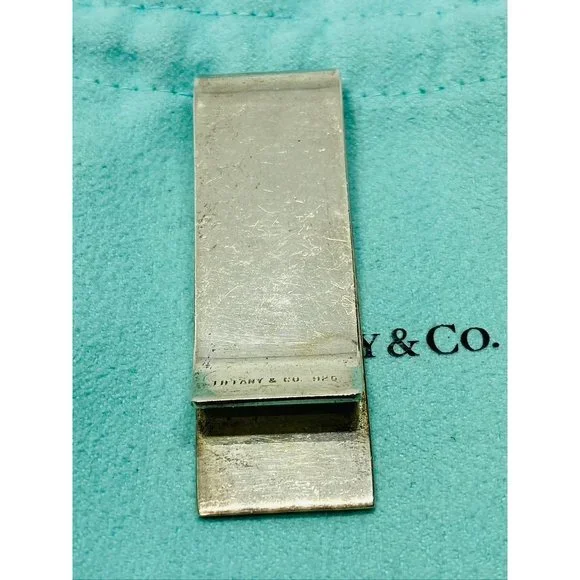 Tiffany & Co Diamond Ace Spade Heart Silver Enamel Poker Card Money Clip - Picture 4 of 5